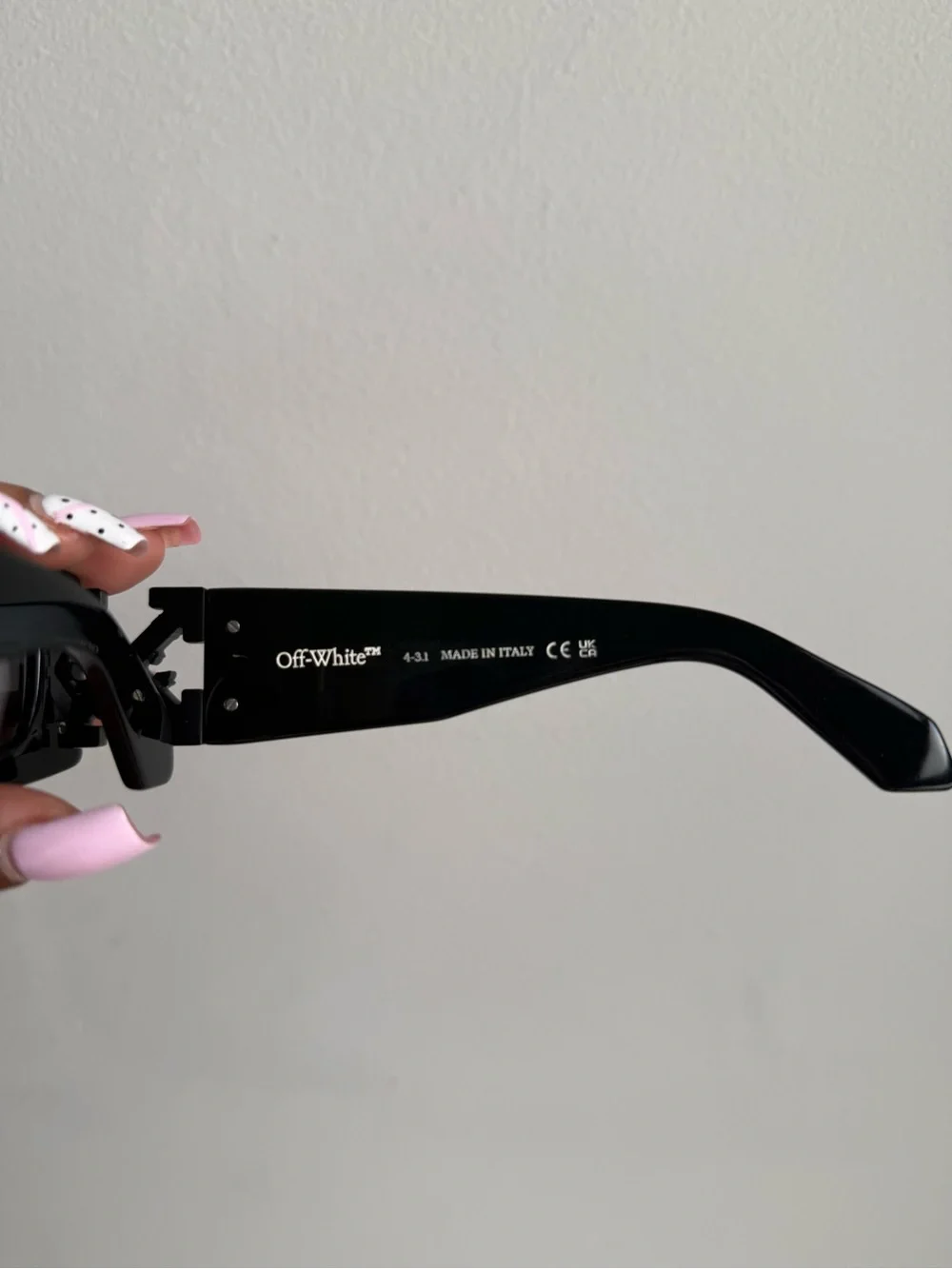 Off-White Black Jeweled Rectangle Sunglasses
